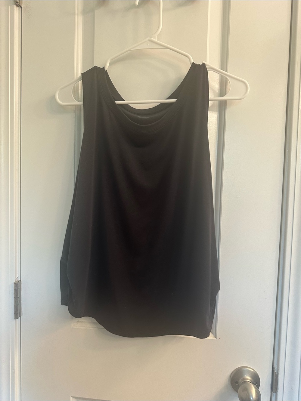 Athleta Black Draped Neck Sleeveless Tank